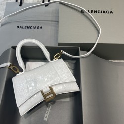 발렌시아가 Balenciaga 592833 Mini Hourglass XS Handbag White 19cm