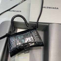 발렌시아가 Balenciaga 592833 Mini Hourglass XS Handbag Black 19cm