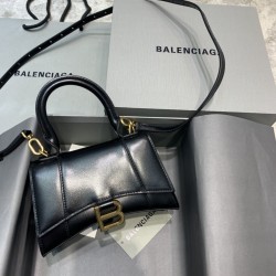 발렌시아가 Balenciaga 592833 Mini Hourglass XS Handbag Black 19cm