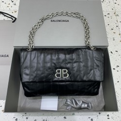 발렌시아가 Balenciaga Monaco Medium Chain Bag Black 32.5cm