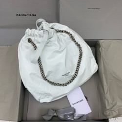발렌시아가 Balenciaga 742941 Crush Large Tote Bag White