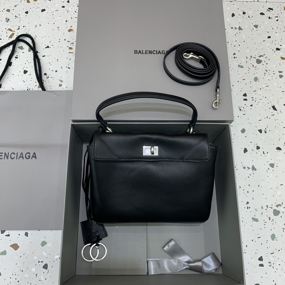 발렌시아가 Balenciaga 78972 Rodeo Mini Bag Black 22.8cm