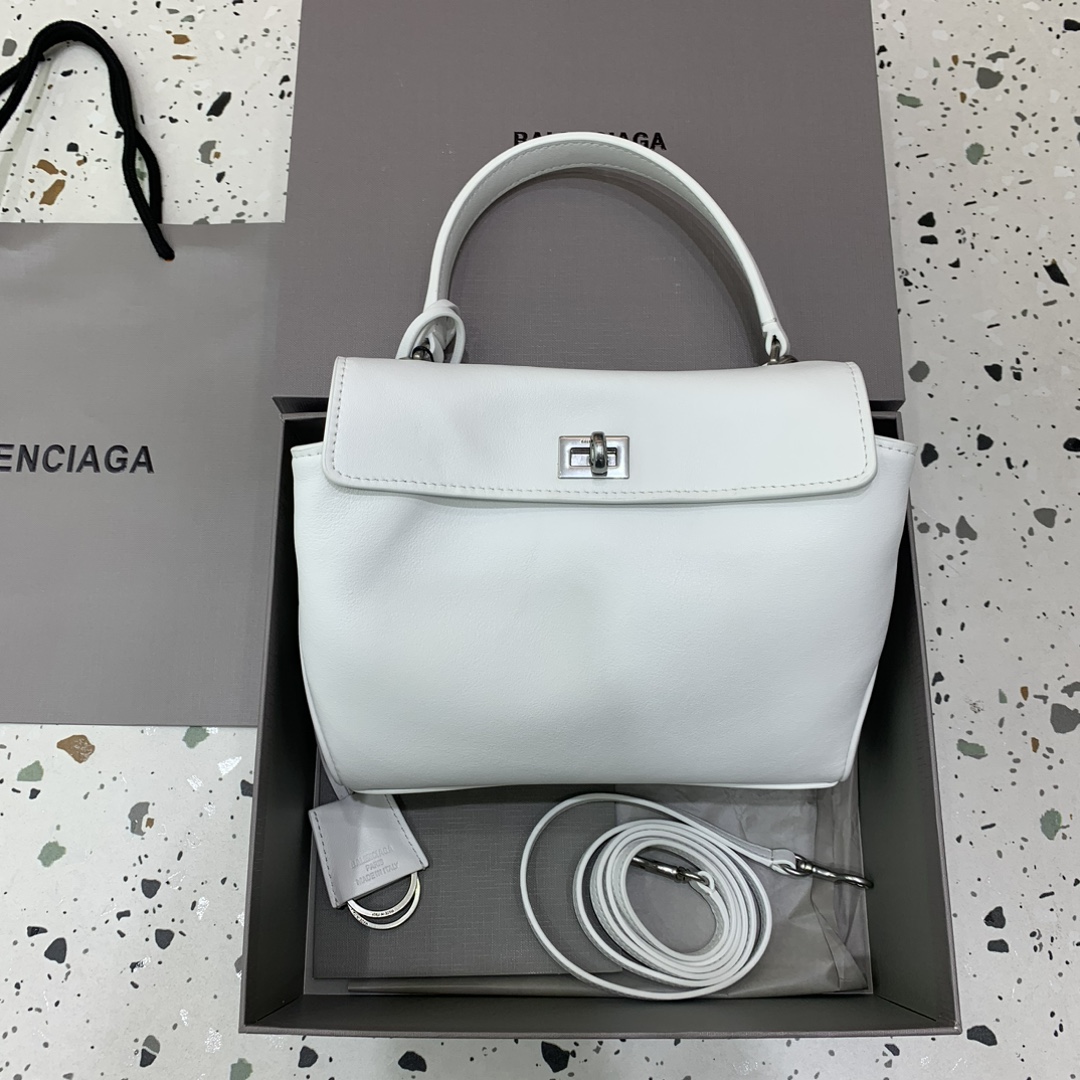 발렌시아가 Balenciaga 78972 Rodeo Mini Bag White 22.8cm