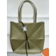 로에베 Loewe 1762 Puzzle Fold Tote Bag in Shiny Calfskin