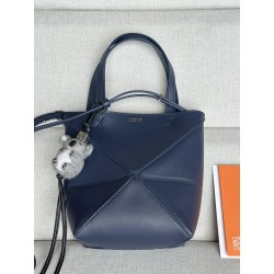 로에베 Loewe 1763 Mini Puzzle Fold Tote Bag in Shiny Calfskin