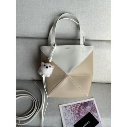 로에베 Loewe 1763 Mini Puzzle Fold Tote Bag in Shiny Calfskin