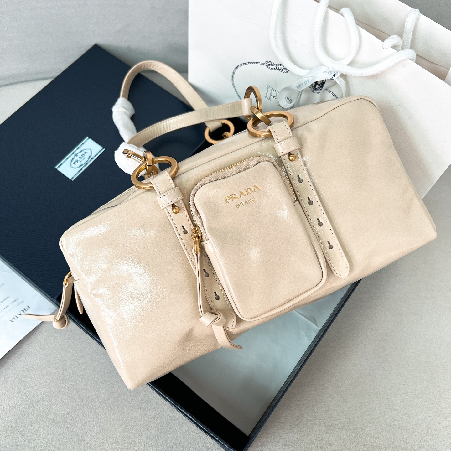 프라다 Prada 1BB138 Dangel 탑 핸들백 30CM