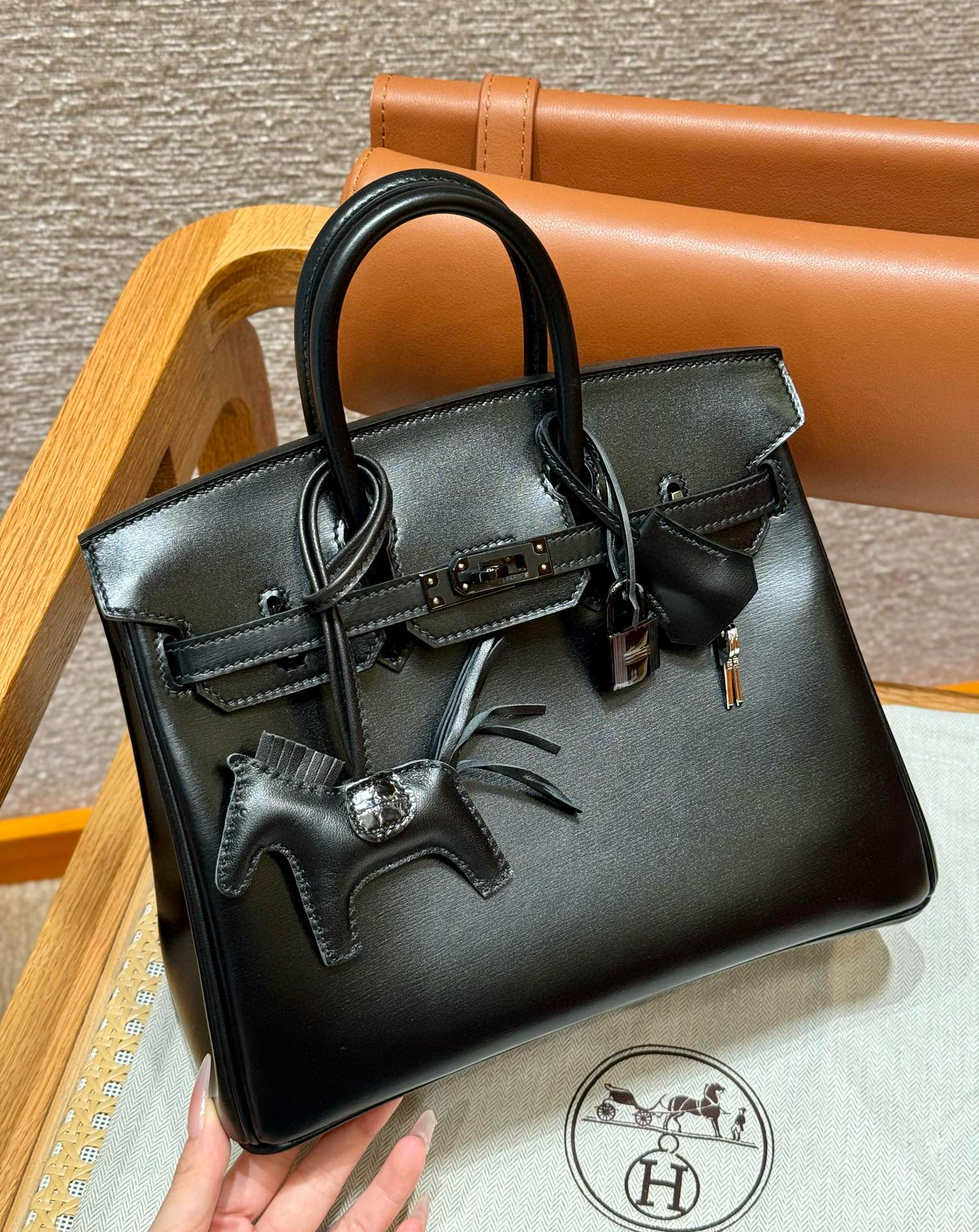 에르메스 Hermes Birkin 25cm Box 89 Noir/black