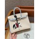에르메스 Hermes Birkin 25cm Chèvre i2 Nata and T0 Blue Brume/silver
