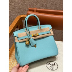 에르메스 Hermes Birkin 25cm Epsom 3P Blue atoll/gold