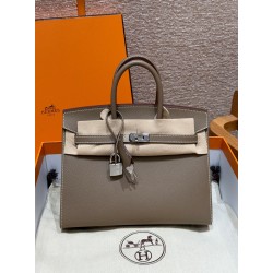 에르메스 Hermes Birkin 25cm Epsom 18 Etoupe/silver