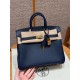 에르메스 Hermes Birkin 25cm Epsom Retourne 73 Blue saphir/gold