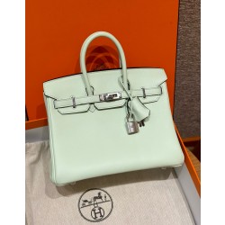 에르메스 Hermes Birkin 25cm Swift 0S Vert Fizz/silver
