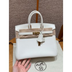 에르메스 Hermes Birkin 25cm Swift 01 Blanc/gold