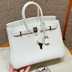 에르메스 Hermes Birkin 25cm Swift 01 Blanc/silver