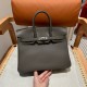 에르메스 Hermes Birkin 25cm Swift 8F Etain/silver