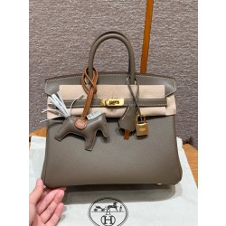 에르메스 Hermes Birkin 25cm Swift 18 Etoupe/gold