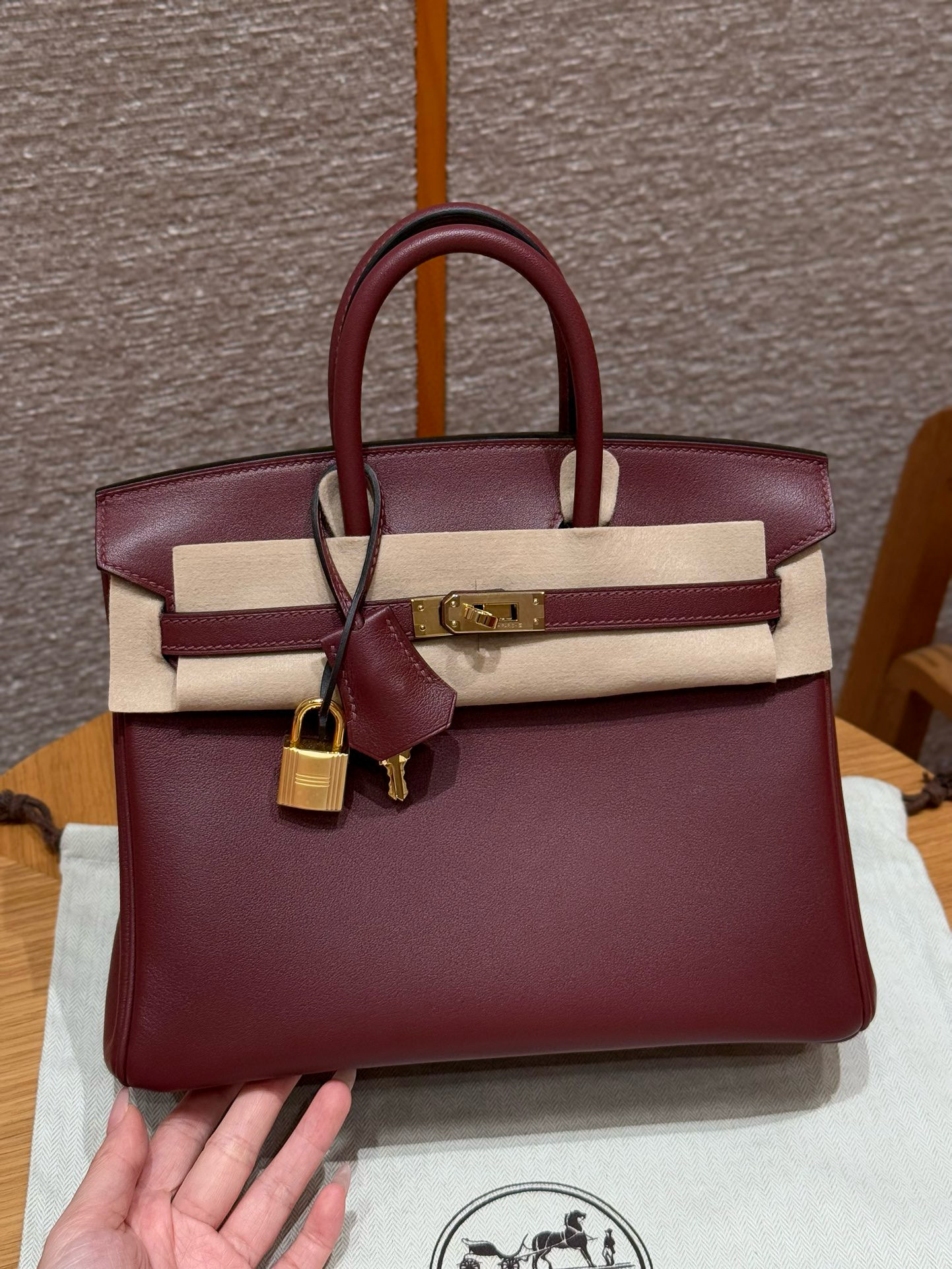 에르메스 Hermes Birkin 25cm Swift 55 Rouge H/gold