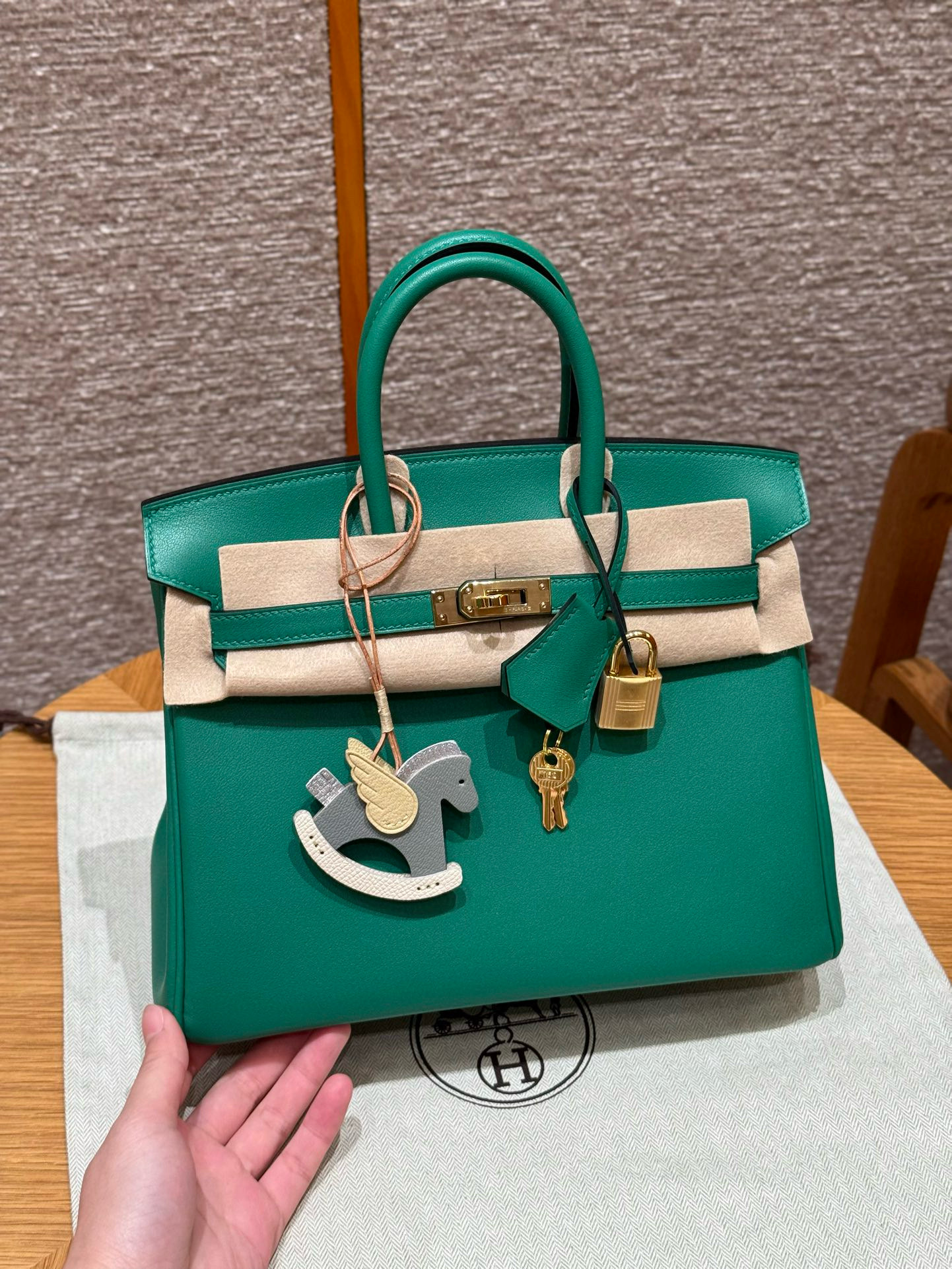 에르메스 Hermes Birkin 25cm Swift U4 Vert vertigo/gold