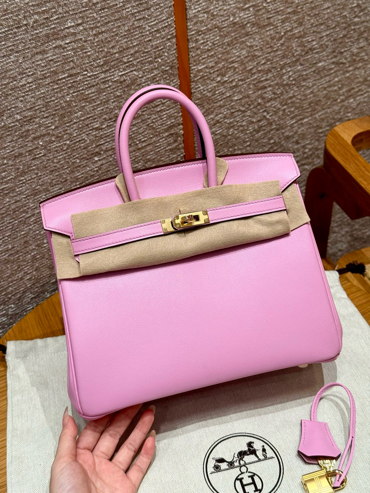 에르메스 Hermes Birkin 25cm Swift X9 Mauve/gold