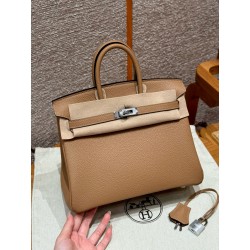 에르메스 Hermes Birkin 25cm Togo 0M Chai/silver