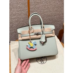 에르메스 Hermes Birkin 25cm Togo 0W Girs neve/silver
