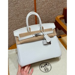 에르메스 Hermes Birkin 25cm Togo 01 Blanc/silver