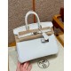 에르메스 Hermes Birkin 25cm Togo 01 Blanc/silver