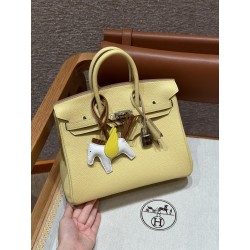 에르메스 Hermes Birkin 25cm Togo 1Z Jaune Poussin/silver