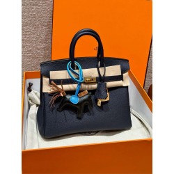 에르메스 Hermes Birkin 25cm Togo 2Z Blue nuit/gold