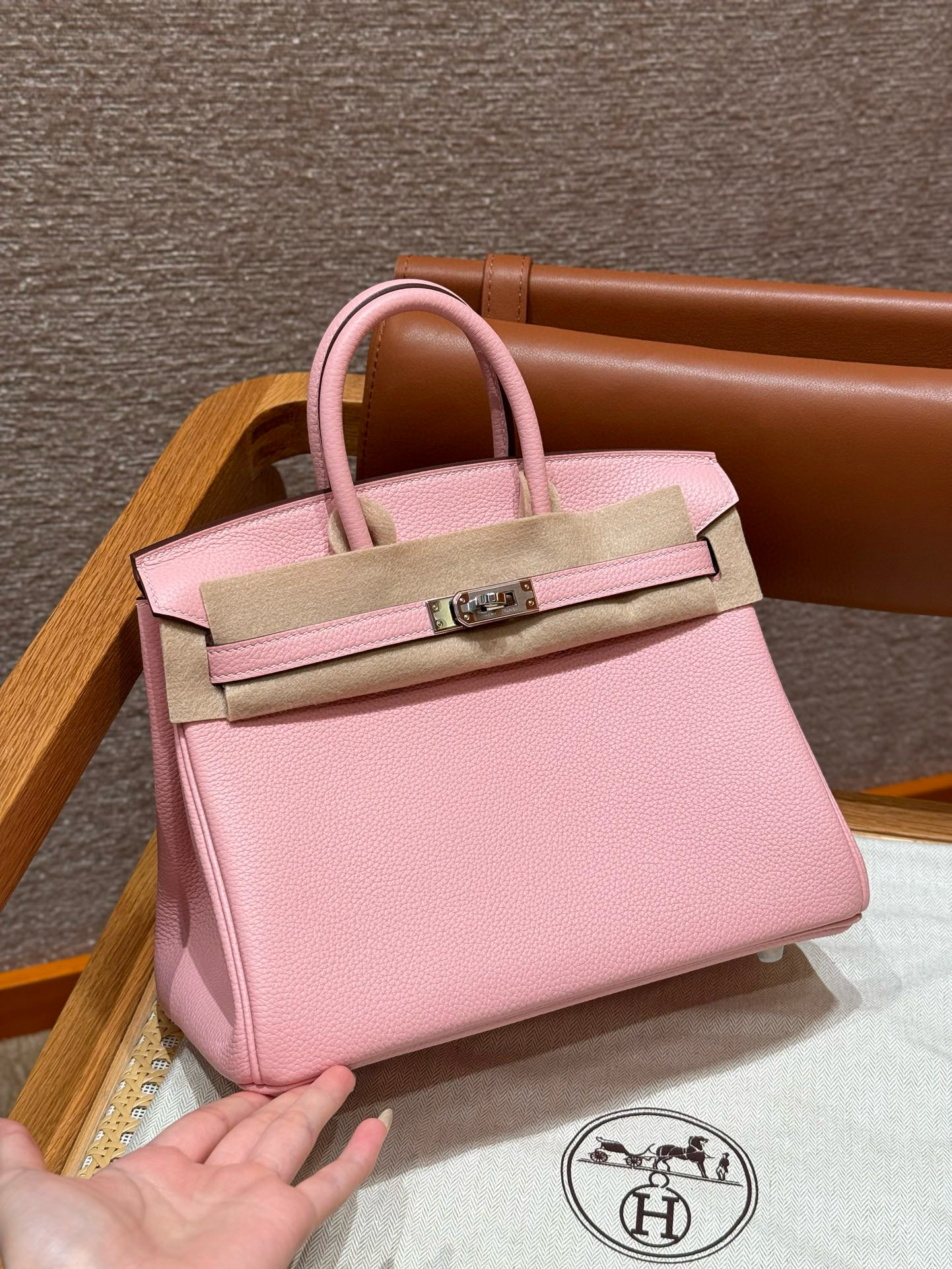에르메스 Hermes Birkin 25cm Togo 3Q Rose Sakure/silver