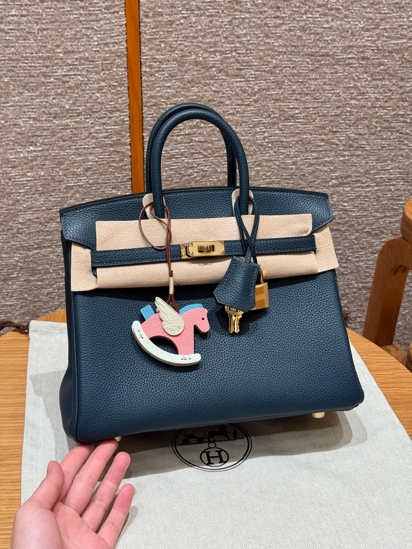 에르메스 Hermes Birkin 25cm Togo 7P Blue presse/silver