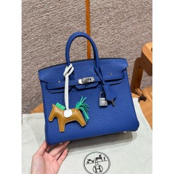 에르메스 Hermes Birkin 25cm Togo 7T Blue electric/silver