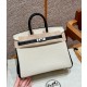 에르메스 Hermes Birkin 25cm Togo 10 Craie and 89 Noir/silver