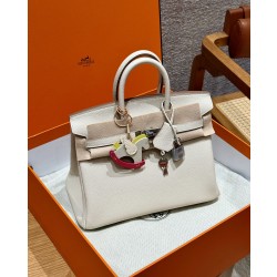 에르메스 Hermes Birkin 25cm Togo 10 Craie/silver