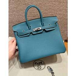 에르메스 Hermes Birkin 25cm Togo 45 Blue Jean/silver