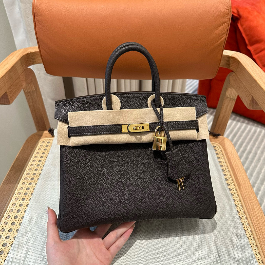 에르메스 Hermes Birkin 25cm Togo 47 Chocolat/gold