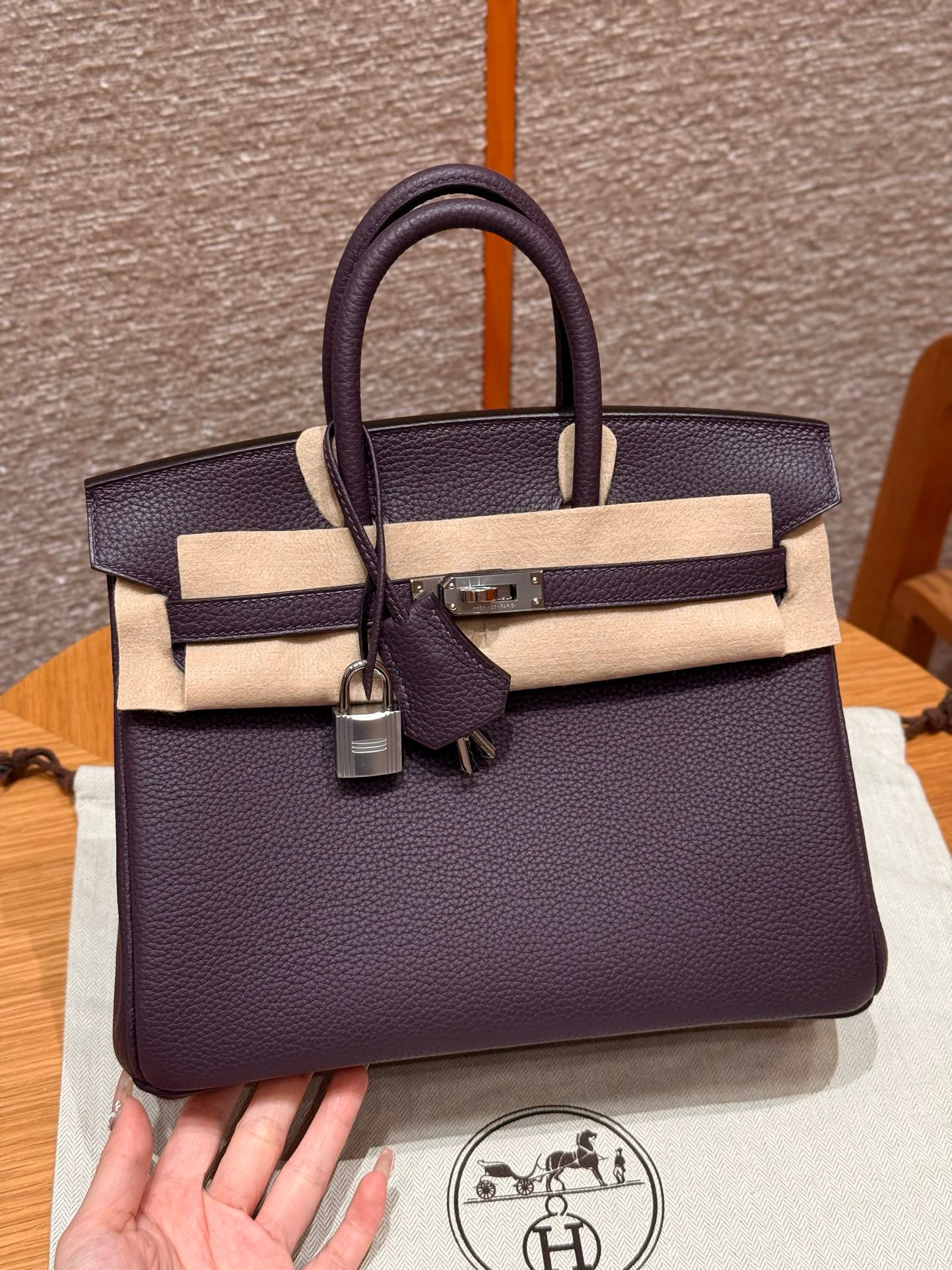 에르메스 Hermes Birkin 25cm Togo 59 Raisin/silver