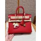 에르메스 Hermes Birkin 25cm Togo Q5 Rouge casaque and 55 Rouge H/gold