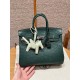 에르메스 Hermes Birkin 25cm KK ostrich Z6 Malachite/silver
