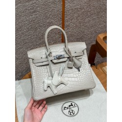 에르메스 Hermes Birkin 25cm Matte Alligator 8L Beton/silver
