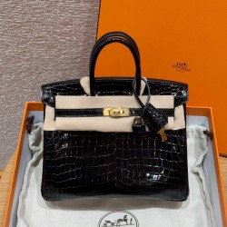 에르메스 Hermes Birkin 25cm Niloticus 89 noir/gold
