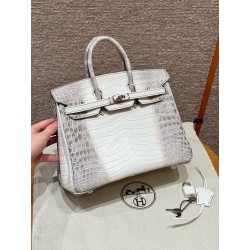 에르메스 Hermes Birkin 25cm Niloticus Himalaya/silver