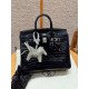 에르메스 Hermes Birkin 25cm Porosus Crocodile Z7 Blue Ocean/silver