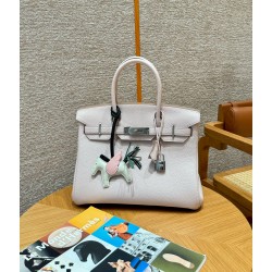 에르메스 Hermes Birkin 30cm Clemence 09 Mauve pale/silver