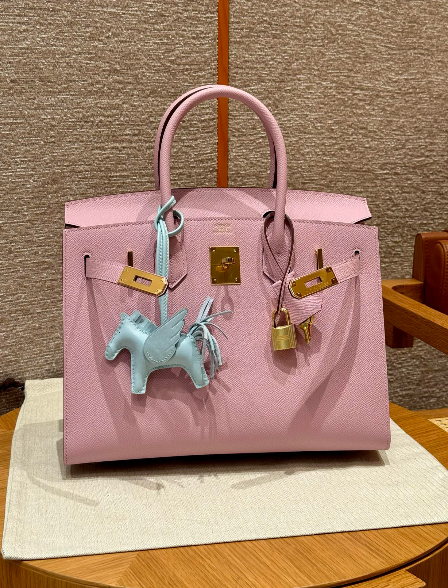 에르메스 Hermes Birkin 30cm Epsom 3Q Rose Sakura/gold