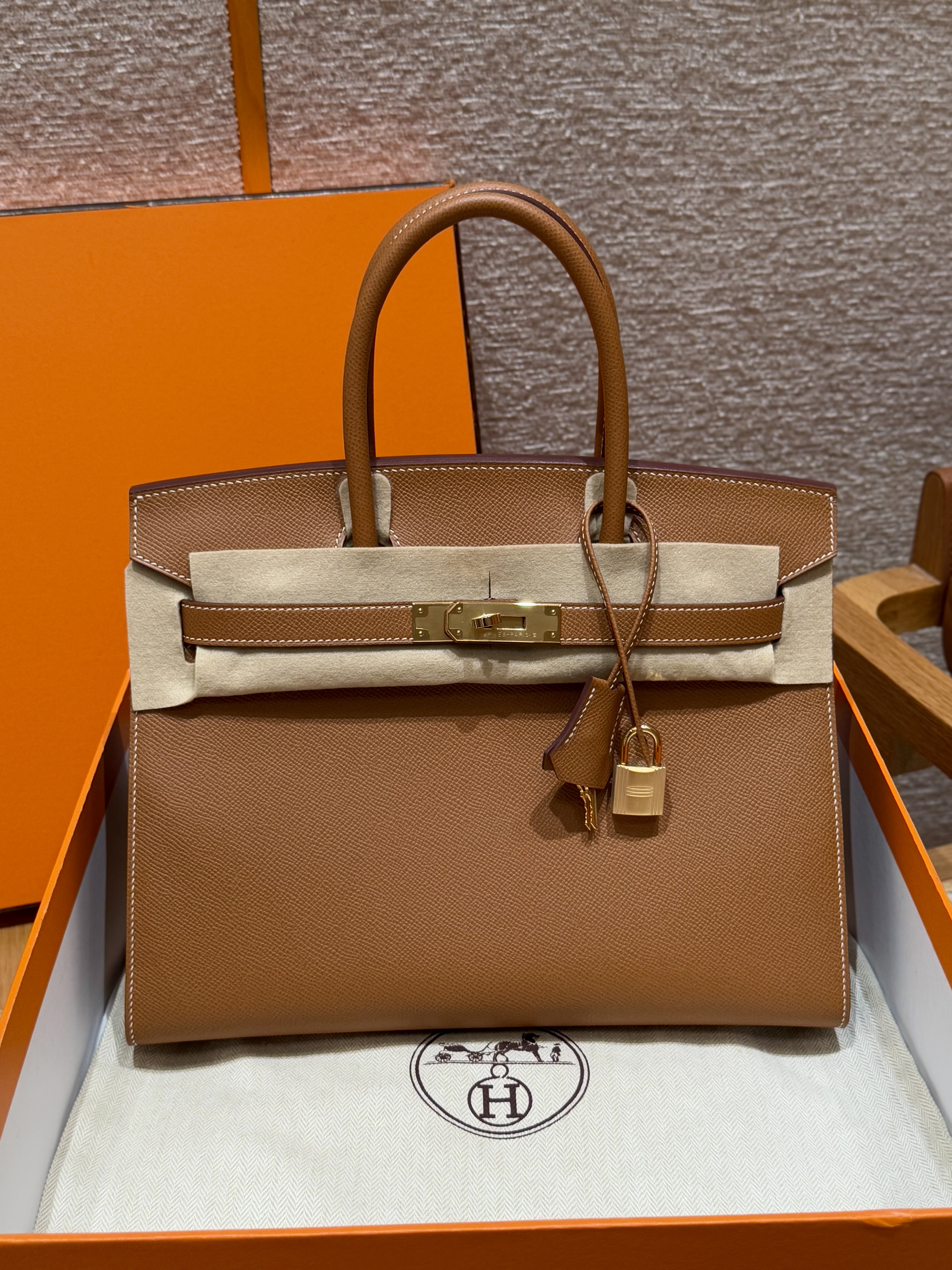 에르메스 Hermes Birkin 30cm Epsom 37 Gold/gold