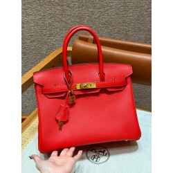 에르메스 Hermes Birkin 30cm Epsom S3 Rouge Coeur/gold