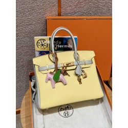 에르메스 Hermes Birkin 30cm Swift 1Z Jaune Poussin and 80 Girs Perle/gold