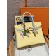 에르메스 Hermes Birkin 30cm Swift 1Z Jaune Poussin and 80 Girs Perle/gold